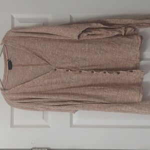 Urban outfitters cream and burnt orange  v-neck oversized shirt size XL